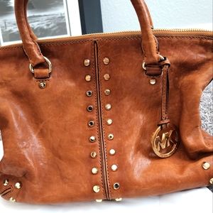 Brown leather MK purse